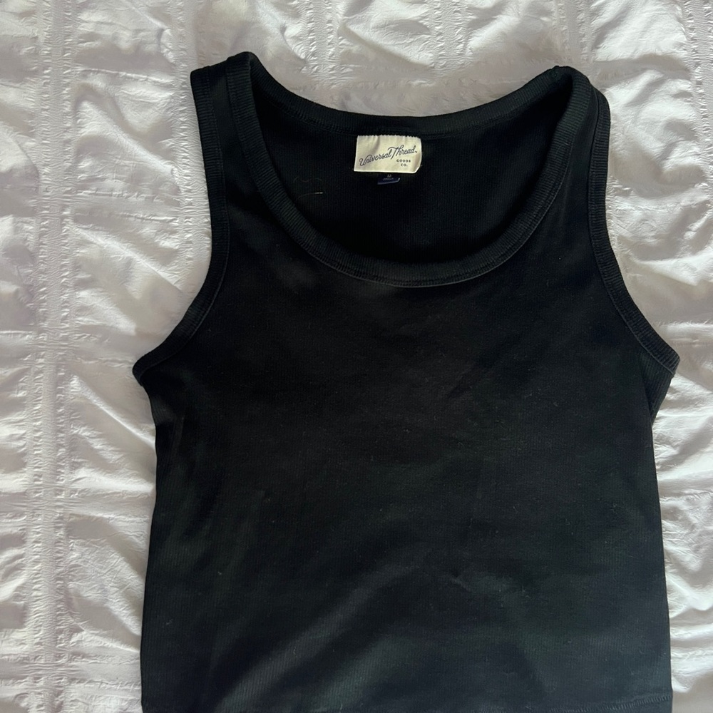 Universal Thread Black Fitted Sleeveless Tank Top